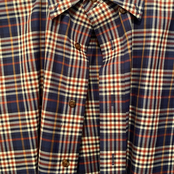 Jos A Bank Blue Button Down Collar Shirt w/ Cream Striping - Large - Picture 3 of 7